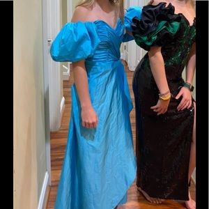 80s Prom Dress Puffy Sleeves